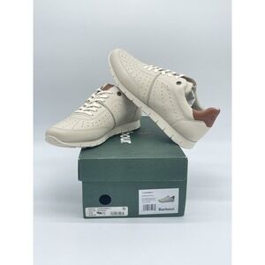BARBOUR Asha Trainers Leather Lace up -Off-white Size 8